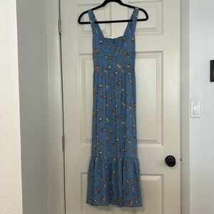 Reformation Blue Floral Midi Dress